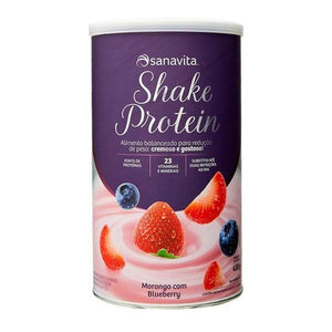 Shake Protein Complemento Alimentar Morango com Blueberry Sanavita - 450g